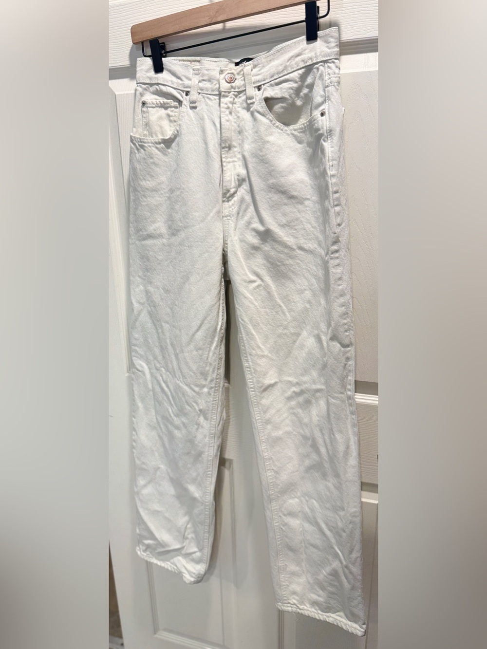 BDG Urban Outfitters High Waisted Baggy Jeans Ivory White 28 - Picture 5 of 11